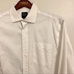Men's Jos. A Bank Travel Tech Tailored Fit Dress Shirt White Size 17.5 / 34
